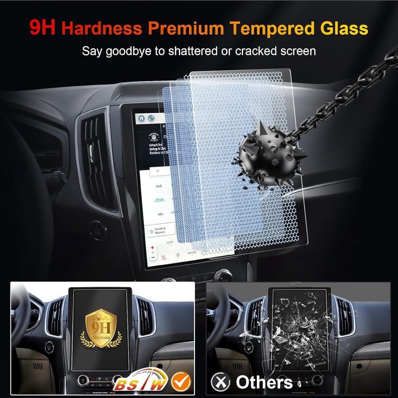 BSTW for 2024 Ford Edge Screen Protector for 2021-2024 Edge SE/SEL/ST/ST-Line/Titanium SYNC 4A 12-In Touchscreen 2024 Edge Accessories Anti-Fingerprint & Glare Tempered Glass Film (Edge 12-In Matte) - Image 4